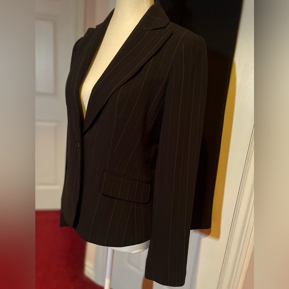 Ann Taylor Pinstripe Black Power Suit and Pants Set - Picture 4 of 6